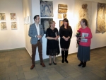 Wernisa wystawy `Artefactorium`, od lewej Miosz Horodyski, Anita Sadlej Stelmach, Sylwia Lis-Persona - autorzy wystawy w BWA w Sandomierzu - 15.02.2019 r.