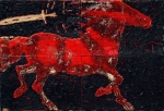 Czerwony - z cyklu Jedcy Apokalipsy, obraz ceramiczny, 118x81 cm, 2005 r.