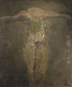 Feliks Falk, ''Pochylony'', olej, ptno, 104x93 cm