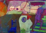 Natalia Talarek, Odchodzenie, papier, pastele, akryl, 100 x 70 cm