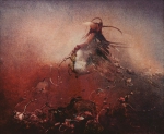 Sabina Lonty, Ekscentryk, olej na pycie, 28 x 35 cm, 1986 r.