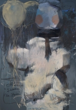 Z balonami dla Stasia, pastel, karton, 100 x 70 cm, 2020 r.